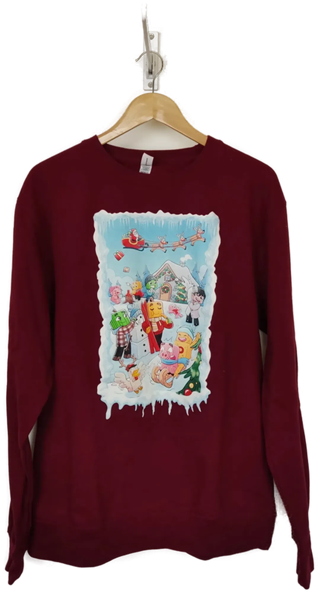 AWDis Herren Sweater Weihnachten weinrot Gr. L - Bild 4