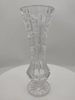 Kristallvase mit Schliffmuster | Tschechischer Vintage-Schatz – Vorschau 2