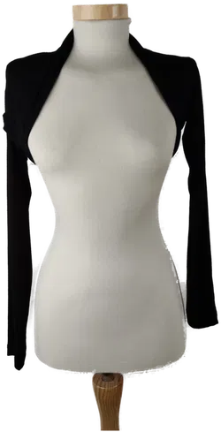 Bolero 'Amisu', langarm und sehr kurz geschnitten, schwarz, Größe XS - Bild 1