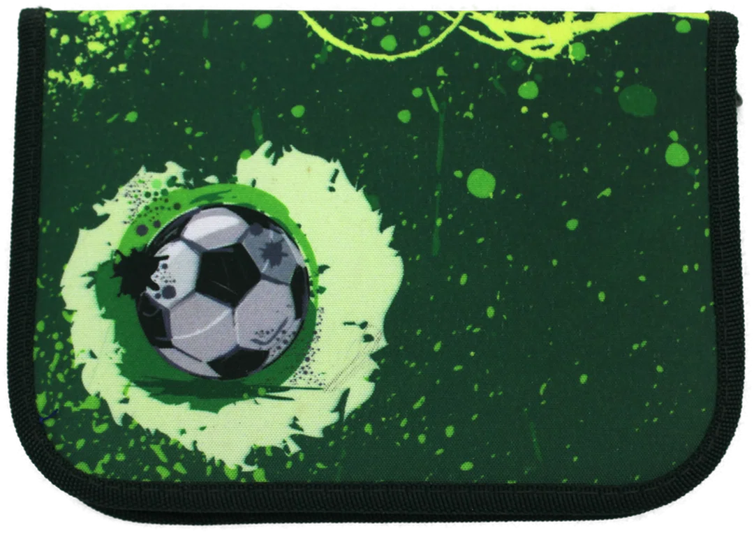 Schüler-Etui Fußballmotiv – Federmäppchen mit Reißverschluss, leer – Bild 2