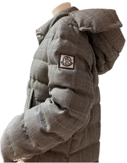 MONCLER Jacke Game Bleu mit Kapuze grau kariert Gr, 4 - Bild 3