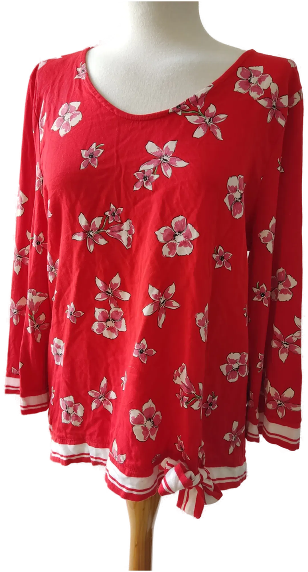 Street One Damen Shirt - rot, geblümt - Gr. 38 - Bild 1