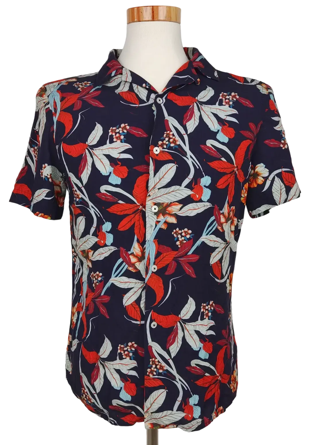 Zara Kurzarmhemd Herren, marine - Gr. S  - Bild 1