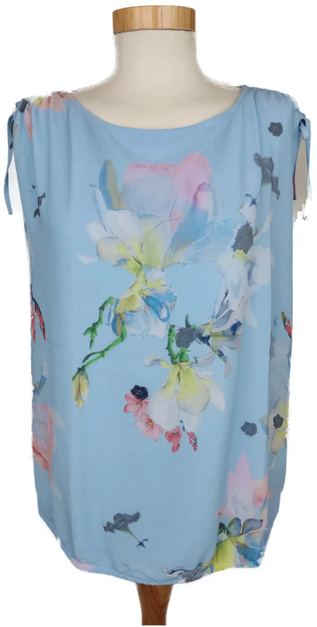 Comma Damen Shirt blau/grün/rosa geblümt - M/38 - Bild 1