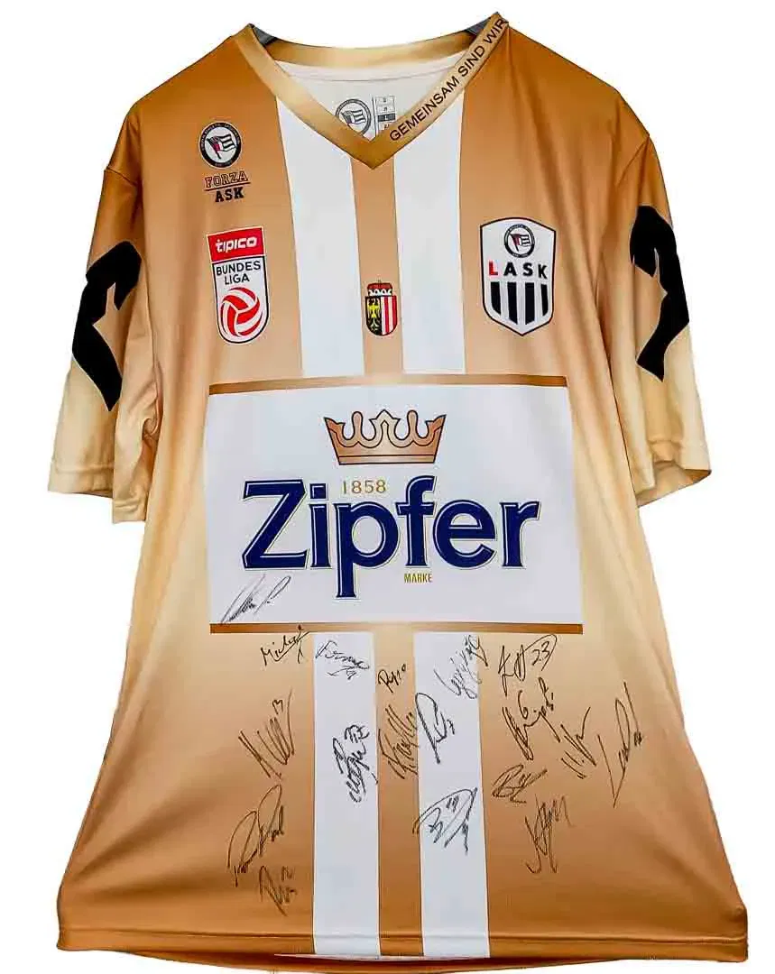 LASK Trikot Gold-Edition – mit zahlreichen Original-Unterschriften – Gr. L - Bild 1