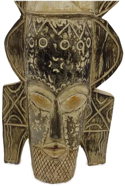 Holzstatue mit Metallbeschläge Höhe ca 63cm aus Afrika - Bild 2