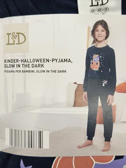 L&D Kinder-Halloween-Pyjama Glow in the Dark #2, blau - Gr- 122/128 – Vorschau 2