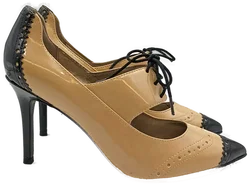Levity Schnürpumps Mary Jane Stil in beige/schwarz Gr. 39 - Bild 4