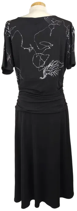 C&A Damenkleid schwarz mit silbernem Aufdruck - L/40 - Bild 2