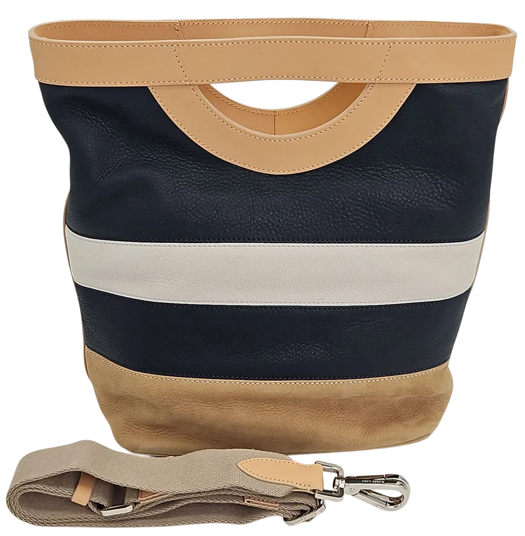 Max V. Koenig Damen Handtasche, beige/marine/weiß - mittel - Bild 4