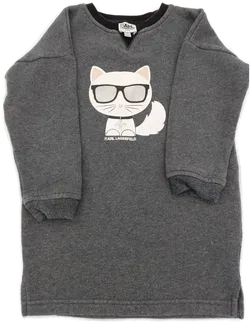 Karl Lagerfeld Kinder Sweater Kleid grau Gr. 102(4 Jahre) - Bild 1