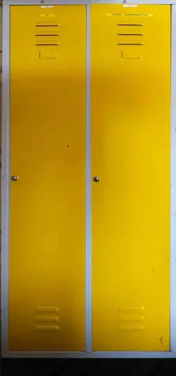 Schrank Spind 6x aus Metall, gelb – Werkstatt Spinde 2-türig 83x50x180 cm - Bild 2