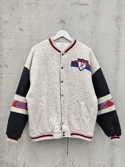 CHICAGO Herren 90´s Basketball Jacke, grau/rot meliert - Gr.L