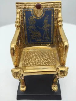Goldene Thron des Tutanchamon Porzellan & Zertifikat von Franklin Mint | Limitierte Rarität - Bild 1