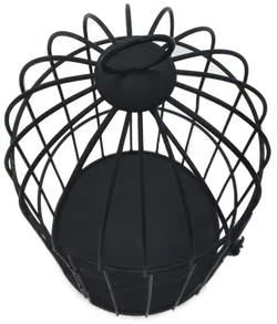 Vogelkäfig aus Metall in schwarz, Höhe 32cm - Bild 2