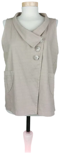Wendy Trendy Damen Weste Baumwolle/Leinen beige - L/42 - Bild 1