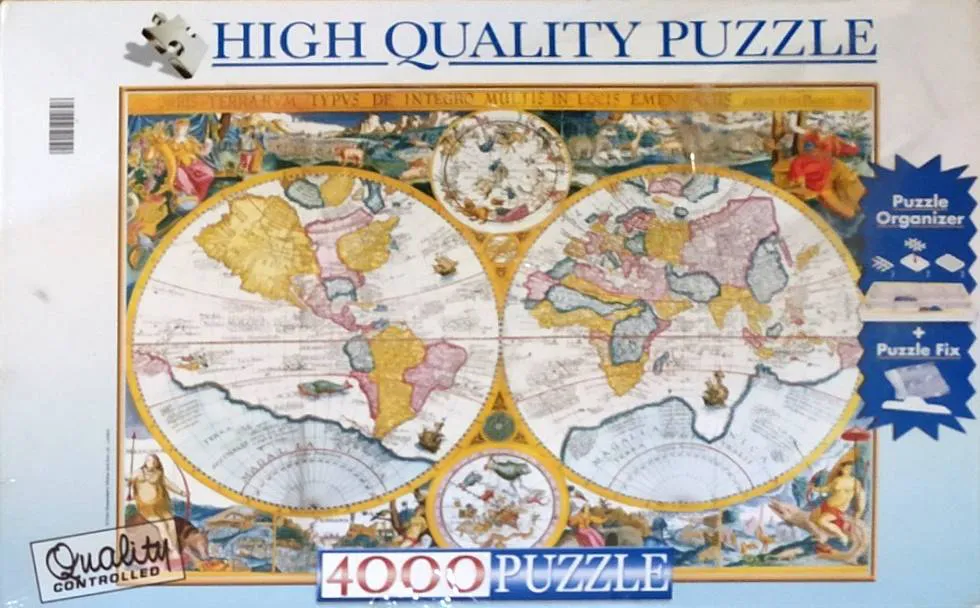 Clementoni Puzzle 4000 Teile | Alte Weltkarte von Petrus Plancius | 134,2 x 97,8 cm - Bild 1