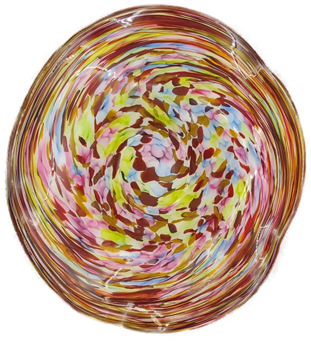 Bunte Kunst Glasschale im Taschentuch Design Ø ca 34cm – Bild 4