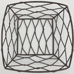 Körbchen aus Metall, braun, Größe ca. 14 x14 x 6 cm - Bild 2