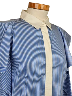 SARA BATTAGLIA Damen Bluse, blau/weiß -Gr. M - Bild 7