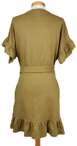 H&M Damen Midikleid, oliv - Gr. L - Bild 2