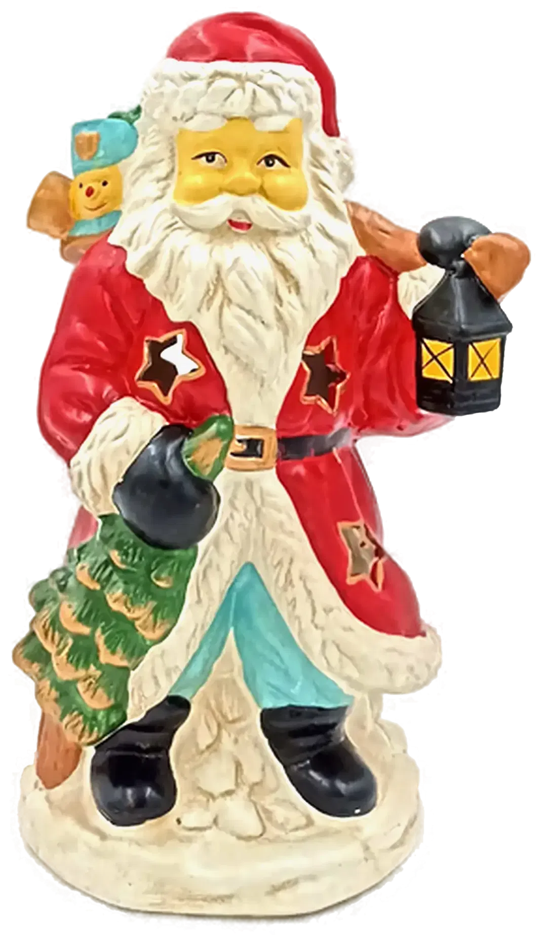  Keramik Weihnachtsmann mit Teelichthalter/Kerzenhalter - Bild 4