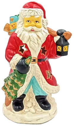  Keramik Weihnachtsmann mit Teelichthalter/Kerzenhalter - Bild 1