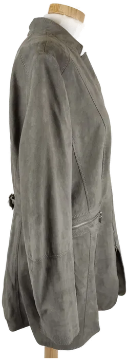Gerry Weber Damen Rauhledermantel grau - XL/42 - Bild 3