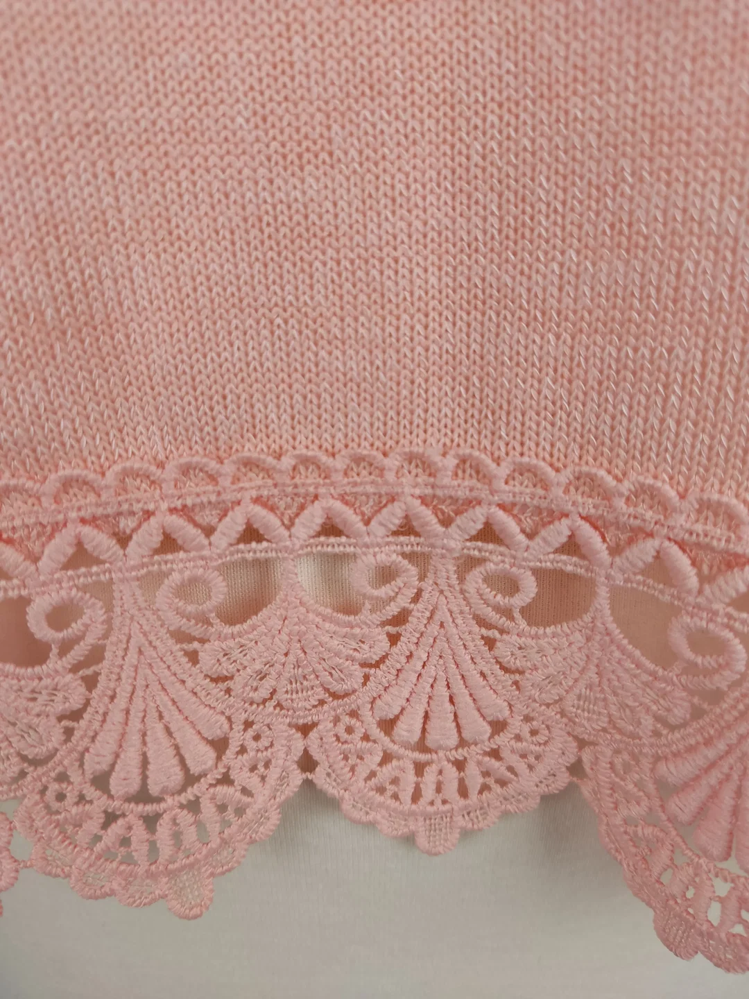 Pullover "Colloseum" kurzarm mit Rundhalsausschnitt, lachsmeliert, Größe L – Bild 2