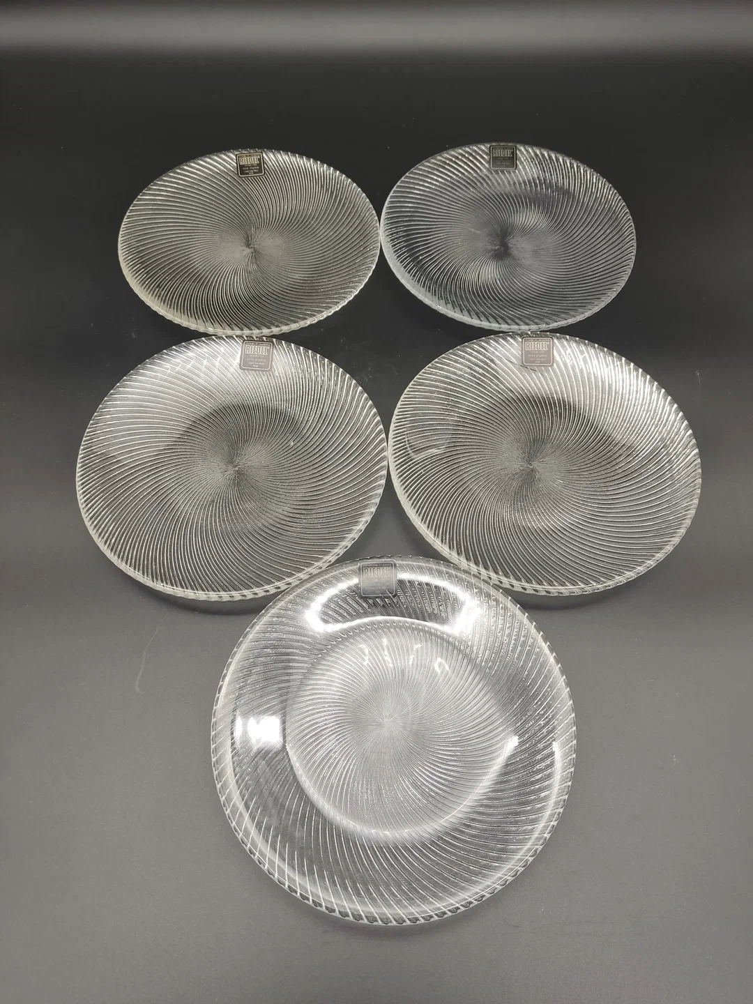 5 Stk. Riedel Dessertteller aus Kristallglas / 19 cm  – Bild 2