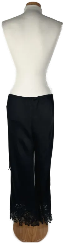 Zara - Damen Satinhose mit Spitzenbesatz - Gr. L – Bild 2