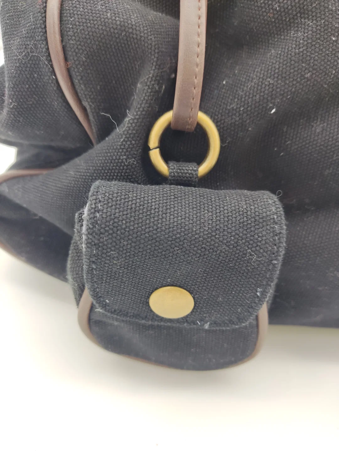 Tasche schwarz/braun mit Griffen und Magnetverschluss, Größe ca. 42 x 32 x 15 cm – Bild 2