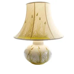 Vintage Tischlampe mit Keramikfuß und Ährenmotiv