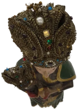 Skulptur Madonna mit Kind aus Holz, 42cm hoch - Bild 8