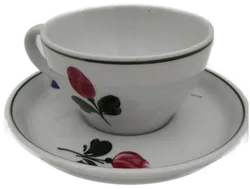 Lilien Porzellan Alpenflora Set (5 Tassen +5 Untertassen) Vintage - Bild 4