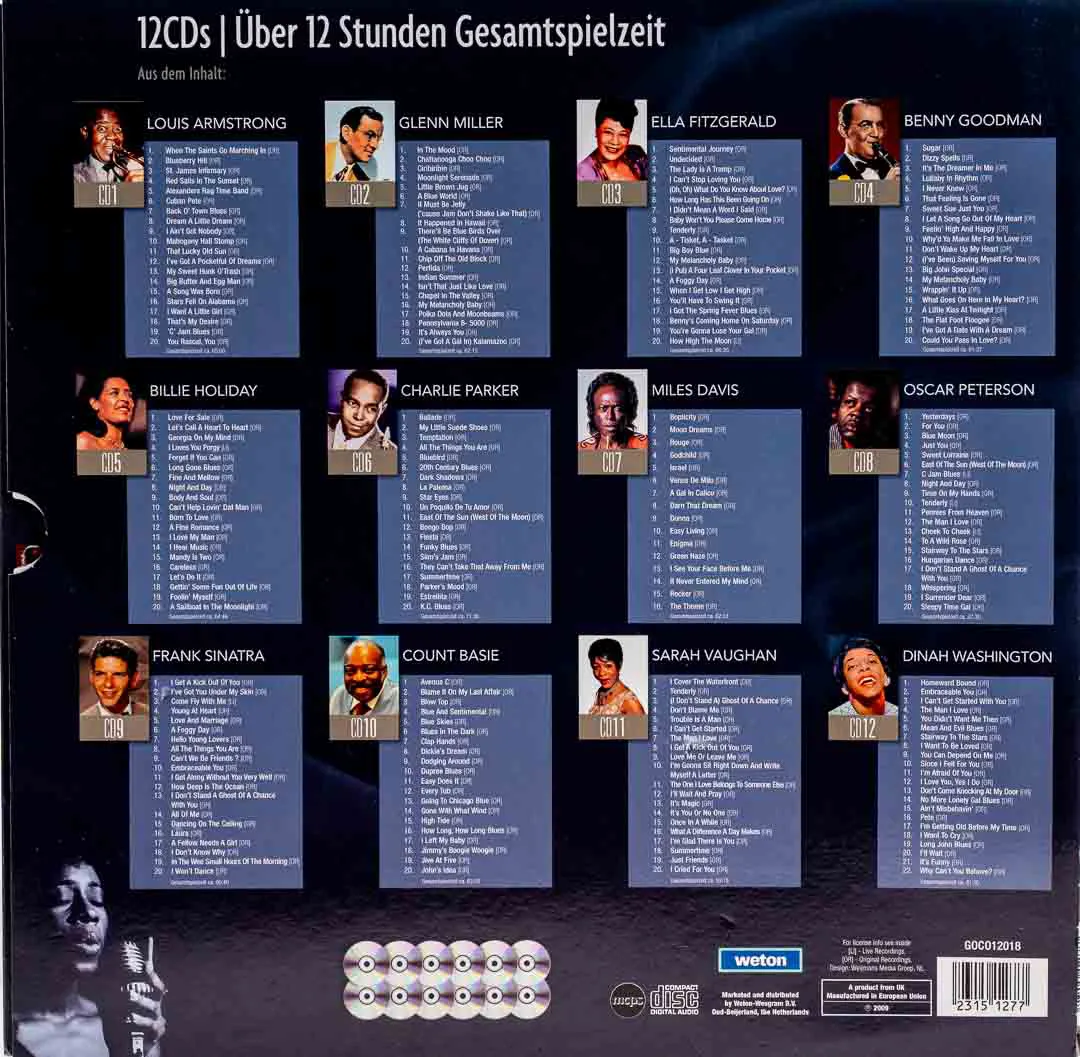 Jazz Masters – The Giants of Jazz Collection, 12 CDs, remastered – Bild 2