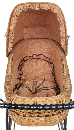 Vintage Kinderwagen aus Rattan/Metall - Bild 5