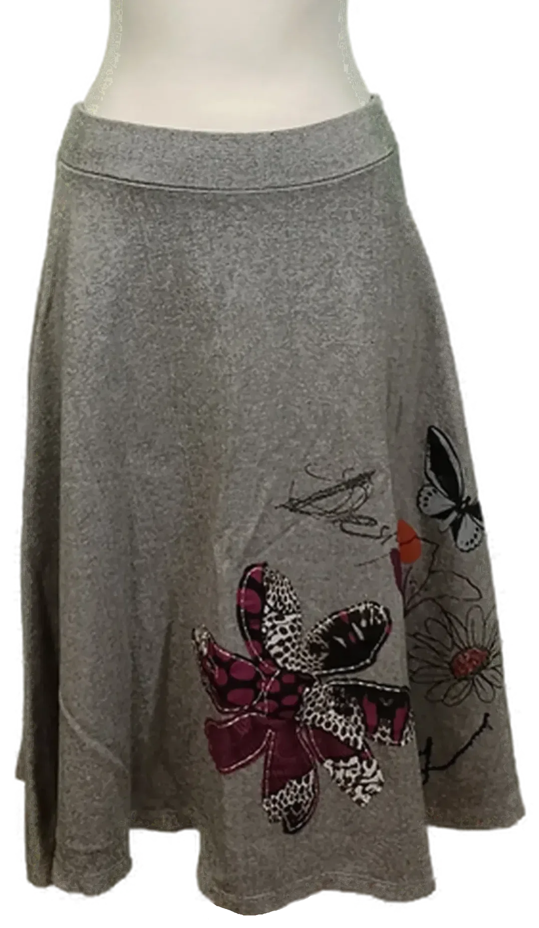 Desigual Damen Midirock grau gemustert Gr. S - Bild 4