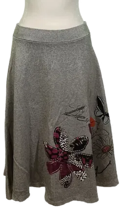 Desigual Damen Midirock grau gemustert Gr. S - Bild 1