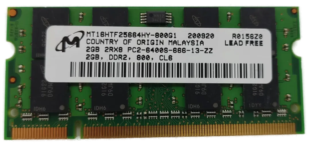 Micron 2GB DDR2 2Rx8 PC2-8400S-666-13-ZZ Arbeitsspeicher Laptop / RAM  - Bild 1