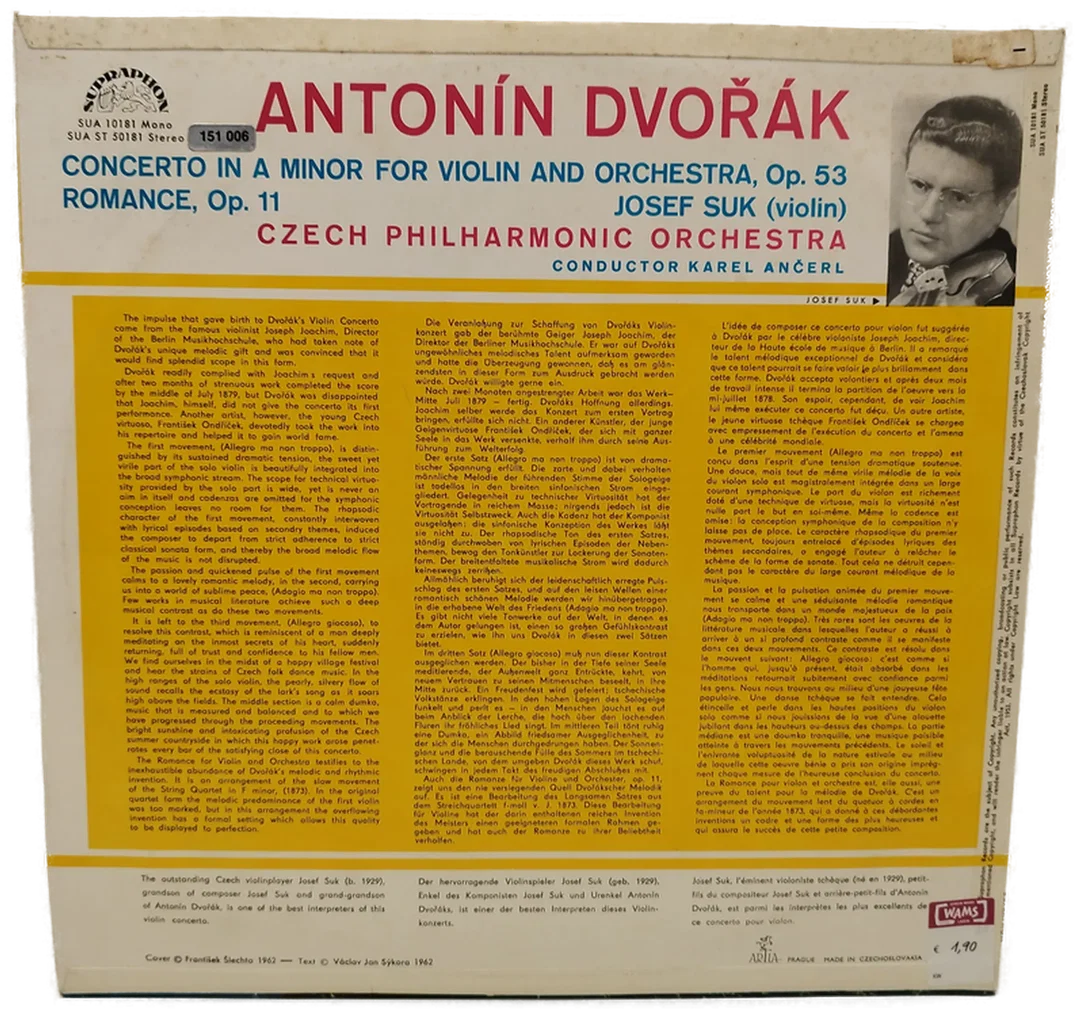 Antonin Dvorak, "Violin Concerts" - Schallplatte – Bild 2