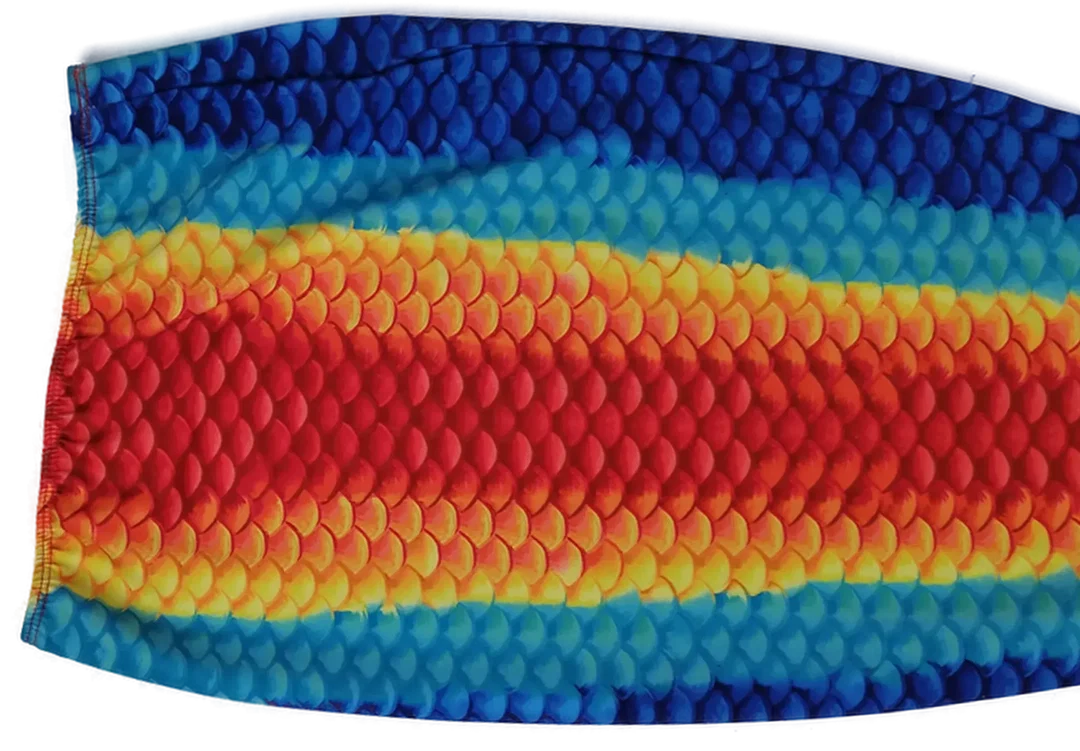 Bunte Meerjungfrau-Flosse zum Schwimmen - Hüfte 58cm/ dehnbar – Bild 3