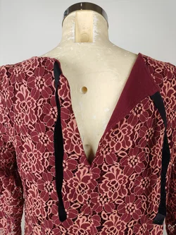 Mamalicious Umstandskleid Weinrot Geblümt | Wie Neu - Bild 6