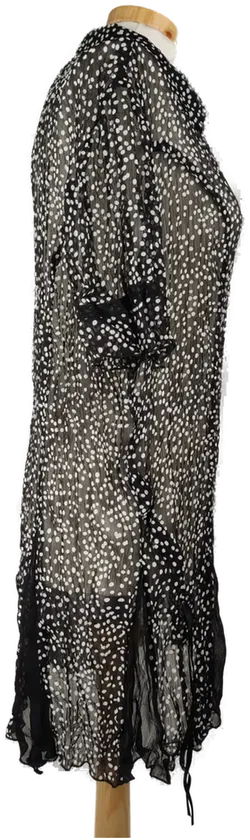 C&A  CANDA Damen Bluse schwarz/weiss-gepunktet - L/40 - Bild 3