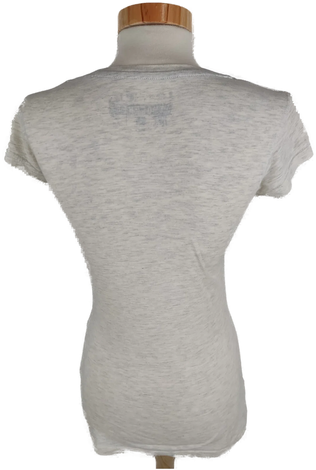 T-Shirt "Atmosphere", kurzarm mit Rundhalsausschnitt, beige/graumeliert mit Aufdruck, Größe S – Bild 3