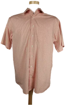 Aldo Colitti Herrenhemd kurzarm orange kariert - 44/XS - Bild 1