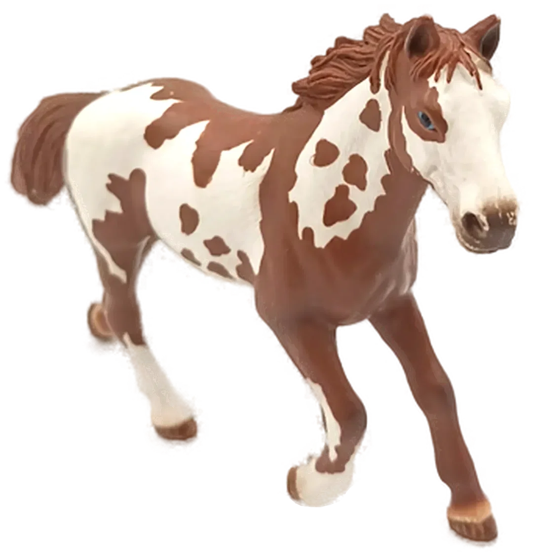 Schleich Pferd weiß und braun gefleckt - Bild 1