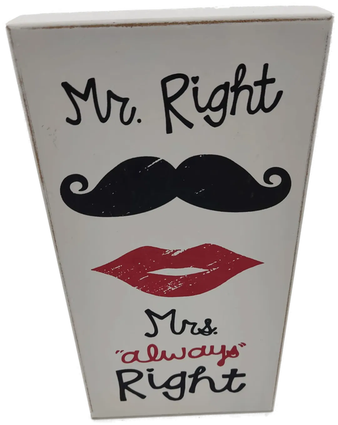 Holzbild weiß mit Aufdruck - Bild 1