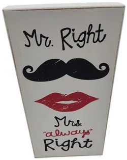 Holzbild weiß mit Aufdruck - Bild 1