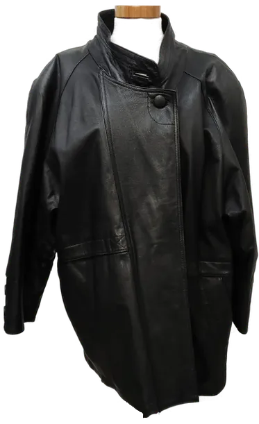Damenmantel aus Echtleder in schwarz, Größe 39 - Bild 4